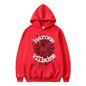 Sp5der x Heroes and Villains Hoodie Red