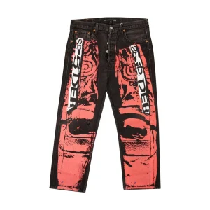 Sp5der x Levi’s Vintage Painted Work Moto Jeans ‘Black’